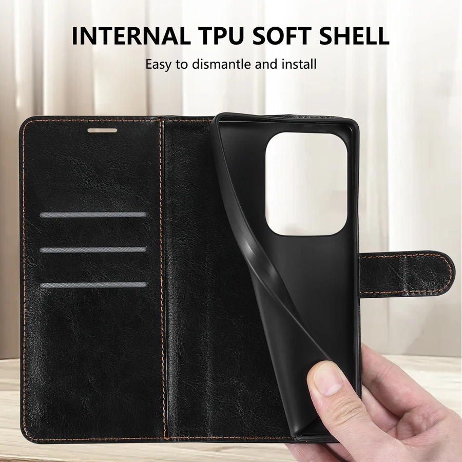Wallet Magnetic Cap With Card Slot Flip Leather Case For Xiaomi Redmi Note 15 Pro+ 14 14S 13 12 12S 11 11S 10S 10 Pro Cover - Image 4