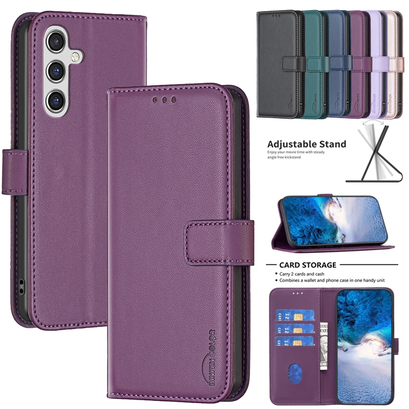 Leather Flip Wallet Case For Samsung Galaxy A17 A16 5G 4G SM-A175F A176B A165F A166 Cases Magnetic Card Slots Phone Cover Shell