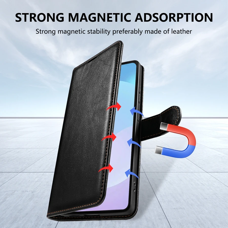 Wallet Magnetic Cap With Card Slot Flip Leather Case For Xiaomi Redmi Note 15 Pro+ 14 14S 13 12 12S 11 11S 10S 10 Pro Cover - Image 5